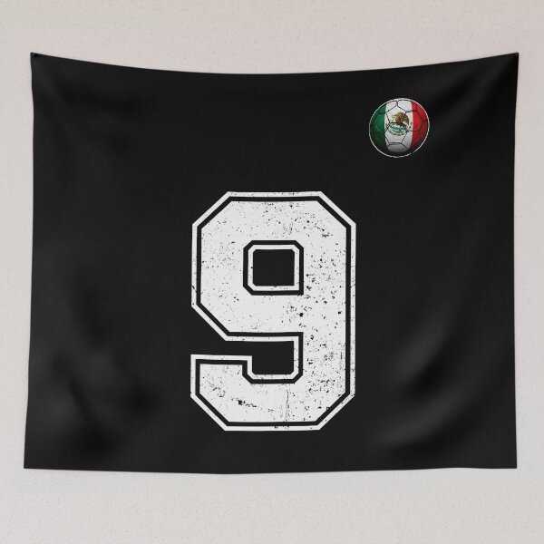 Item preview, Number 9 Mexico Flag Football Fan designed and sold by BernoNickel.