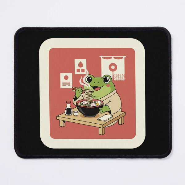 Item preview, Cute Frog Eating Ramen Cozy Japanese Cafe Illustration designed and sold by JordynLadukeg65.
