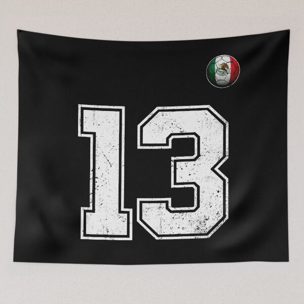 Item preview, Number 13 Mexico Flag Football Fan designed and sold by BernoNickel.
