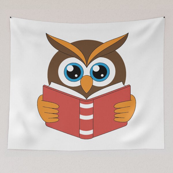 Item preview, Wise Reading Owl Illustration designed and sold by KrisGraphic45.