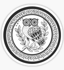 Ancient Athenian Owl Design - Transparent Sticker