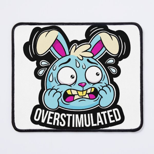 Item preview, Overstimulated Bunny Sticker Bunny designed and sold by luiz1213.