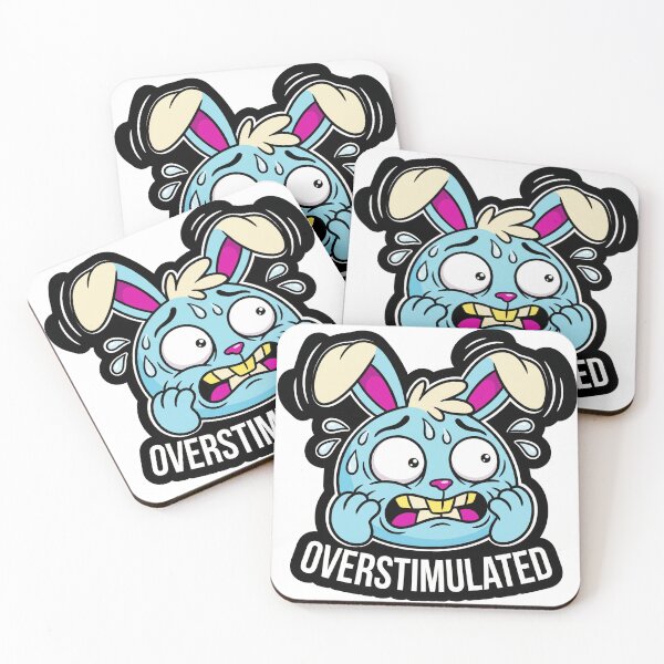 Item preview, Overstimulated Bunny Sticker Bunny designed and sold by luiz1213.