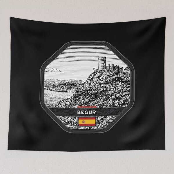 Item preview, Begur Spain Linocut Style  designed and sold by Thistle-TShop.