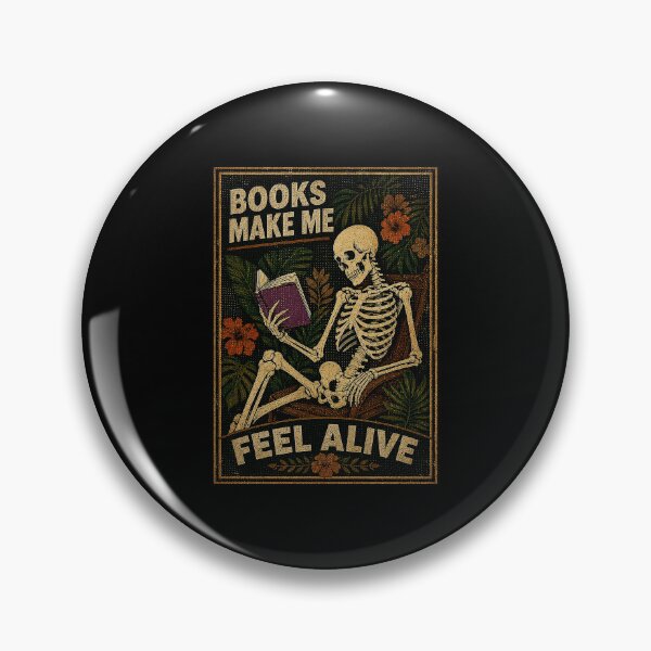 Item preview, Books Make Me Feel Alive Vintage Skeleton Reading Botanical Gothic designed and sold by ferminhays.