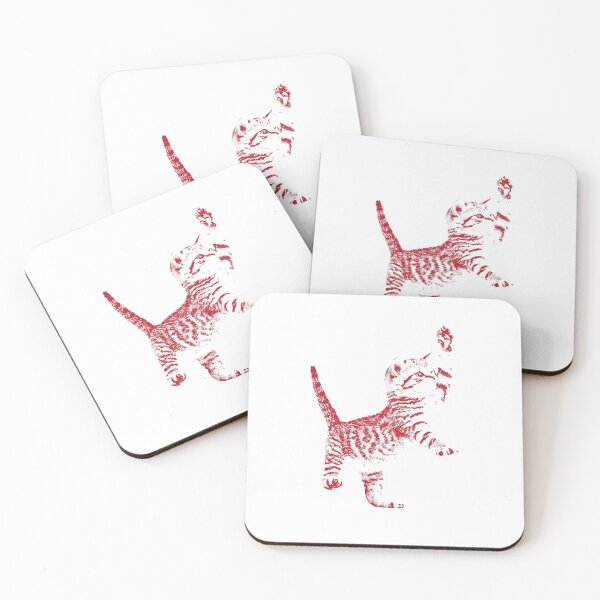 Item preview, Red Cat Halftone Illustration designed and sold by Colorful-Garden.