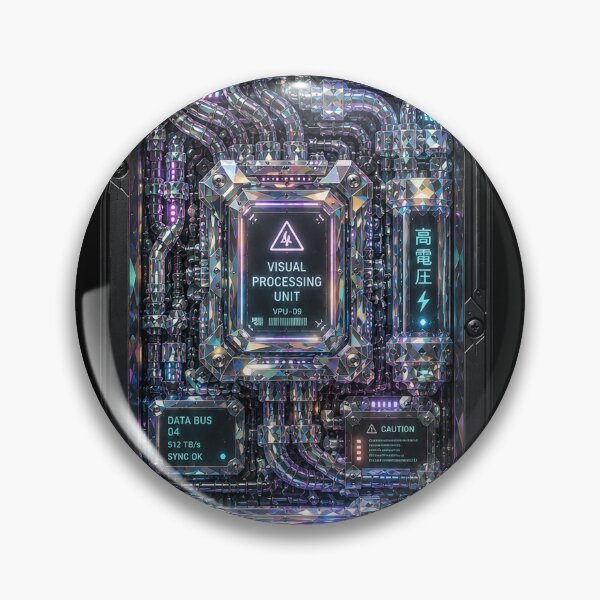 Item preview, Diamond Neural Interface - Iridescent Cyberpunk Laptop Panel Decal designed and sold by Extravanganzza.