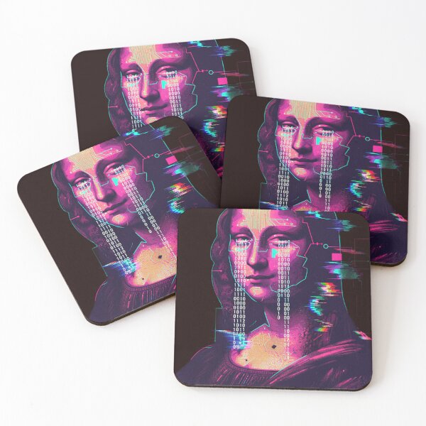 Item preview, Cyber Mona Lisa: Matrix Data Rain Glitch designed and sold by A E S T H E T A T A G.