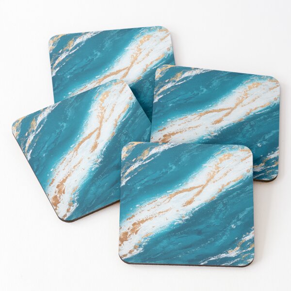 Item preview, Modern Coastal Abstract Teal Surfing Wave designed and sold by TheSlowShore.