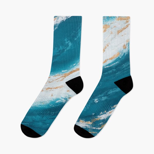 Item preview, Modern Coastal Abstract Teal Surfing Wave designed and sold by TheSlowShore.