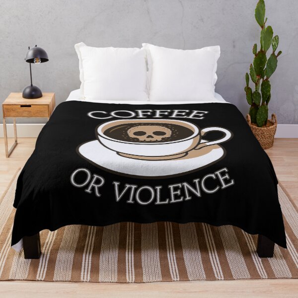 Item preview, coffee or violence simple classic design designed and sold by OldSkullDesigns.