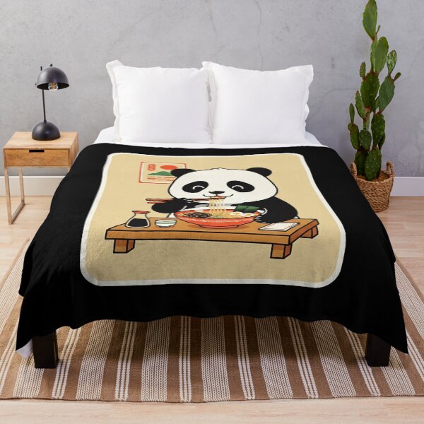 Item preview, Cute Panda Eating Ramen in Cozy Japanese Cartoon Style designed and sold by JordynLadukeg65.