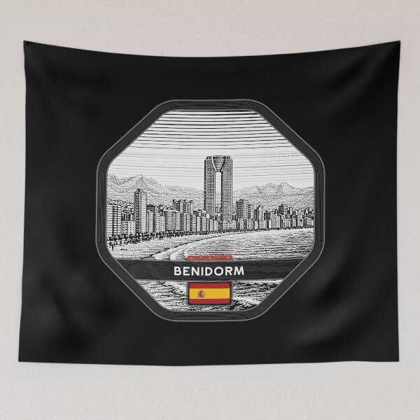 Item preview, Benidorm Spain Linocut Style  designed and sold by Thistle-TShop.