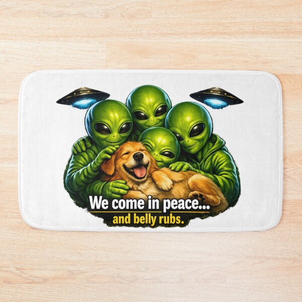 Item preview, We Come in Peace… and Belly Rubs — Alien Dog Lovers Design designed and sold by ChaoticVibe22.