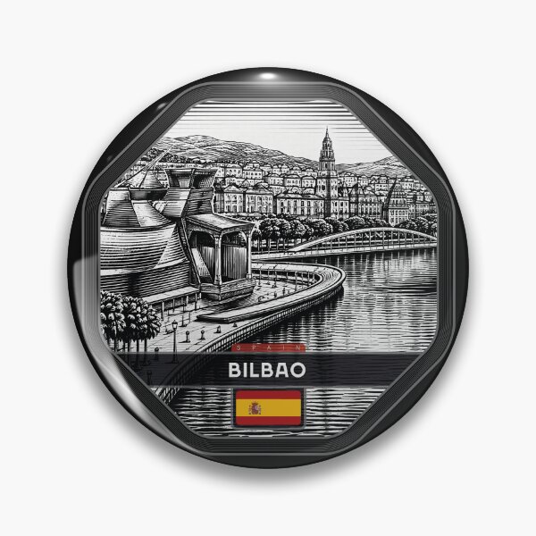 Item preview, Bilbao Spain Linocut Style  designed and sold by Thistle-TShop.