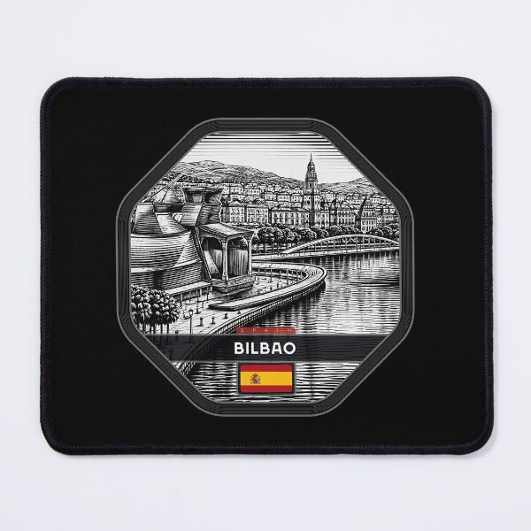 Item preview, Bilbao Spain Linocut Style  designed and sold by Thistle-TShop.