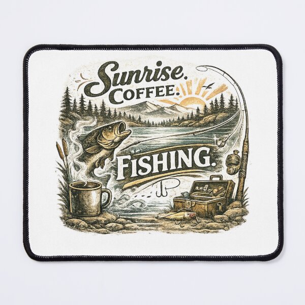 Item preview, Sunrise. Coffee. Fishing. – Vintage Fishing Morning Design designed and sold by Digal92.