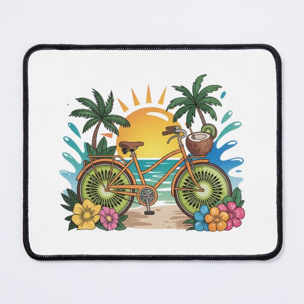 Item preview, Fun Kiwi Fruit Bicycle Summer Vacation designed and sold by QuiteOrbit.