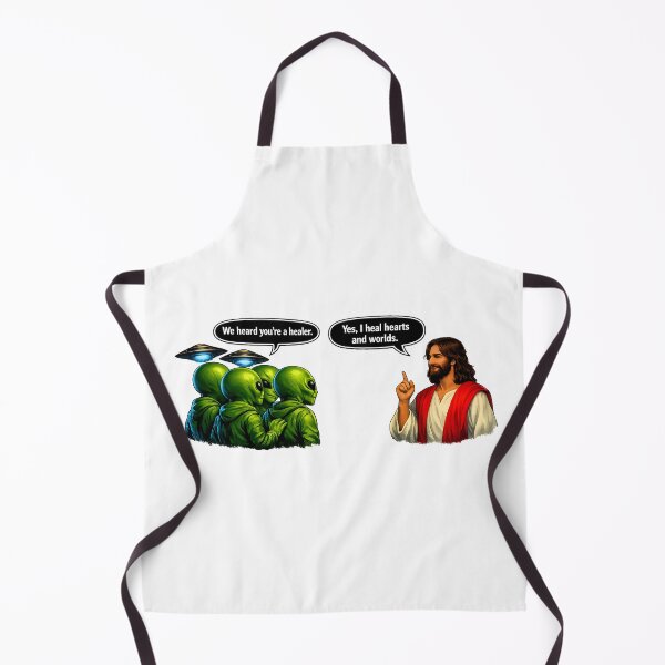 Item preview, We Heard You’re a Healer — Cosmic Conversation (Aliens & Jesus Design) designed and sold by ChaoticVibe22.