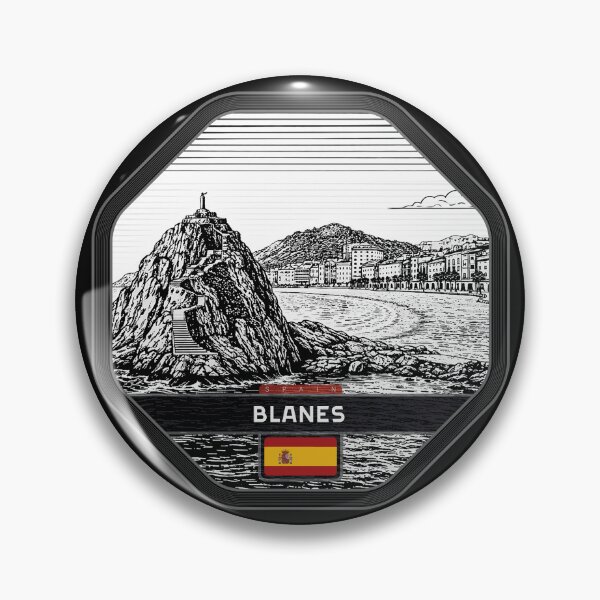 Aperçu de l'œuvre Style de linogravure Blanes Spain créée et vendue par Thistle-TShop.
