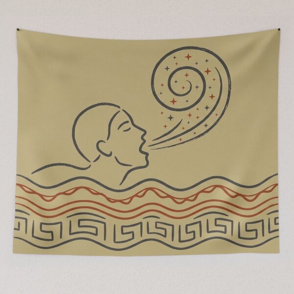 Item preview, Inhale Peace - Wind Swimmer - Slavic Mythology Yoga Art designed and sold by InnerwayStudio.