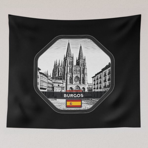 Item preview, Burgos Spain Linocut Style  designed and sold by Thistle-TShop.