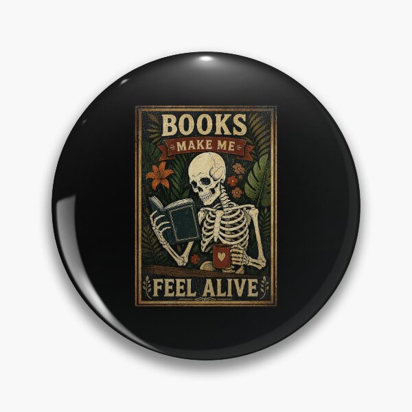 Item preview, Books Make Me Feel Alive Vintage Skeleton Reading Gothic designed and sold by ferminhays.