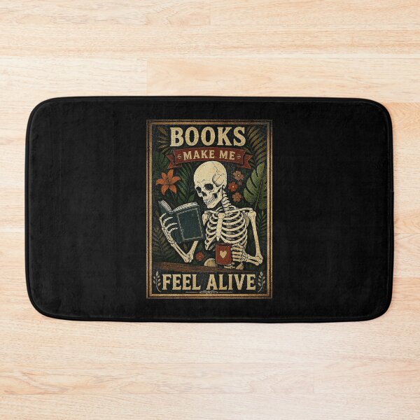 Item preview, Books Make Me Feel Alive Vintage Skeleton Reading Gothic designed and sold by ferminhays.