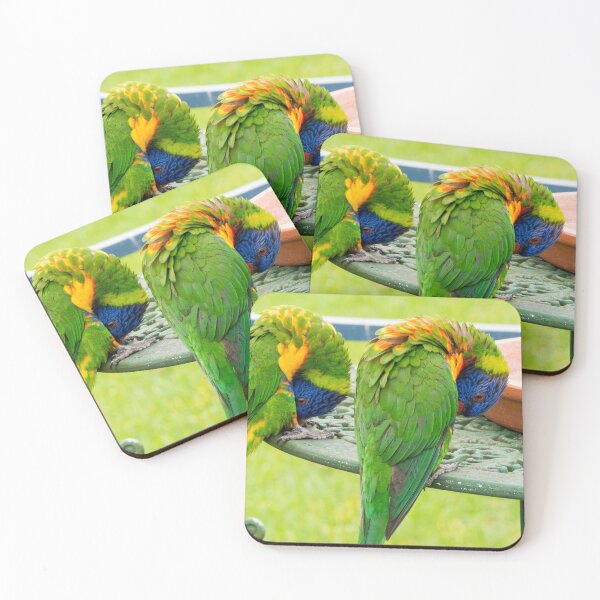 Item preview, A Pair of Rainbow Lorikeets | Vibrant Native Australian Parrots Wildlife Bird Art designed and sold by Ross.A.Campbell.