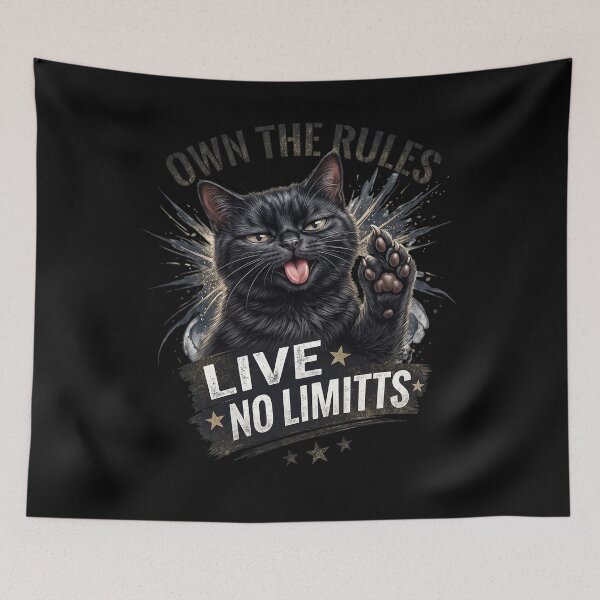 Item preview, Edgy Black Cat Live No Limits Art designed and sold by CrystalMineArts.