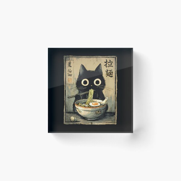 Item preview, Kawaii Ramen Cat Retro Japanese Noodles Artwork designed and sold by NonBuyingData.