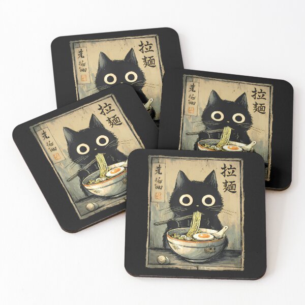 Item preview, Kawaii Ramen Cat Retro Japanese Noodles Artwork designed and sold by NonBuyingData.