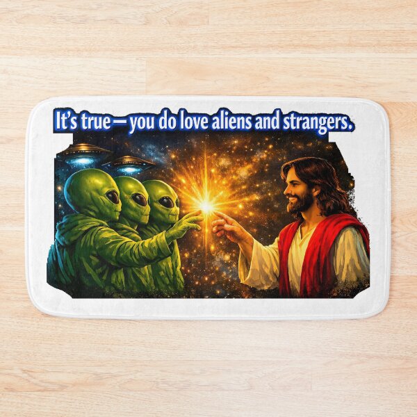 Item preview, Jesus Loves Aliens — Cosmic Stranger Love Design  designed and sold by ChaoticVibe22.