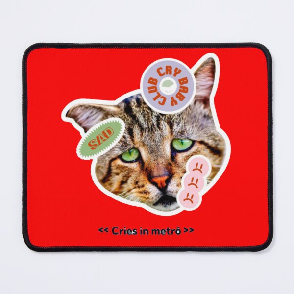 Item preview, Cries In Metro Sad Cat Meme Pop Art designed and sold by GenZFashion000.