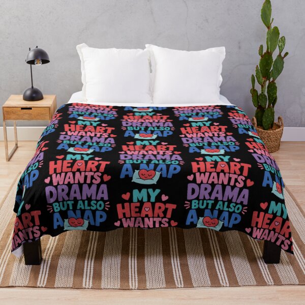 Item preview, My Heart Wants Drama But Also A Nap Funny Quote designed and sold by TeeTimeTreasure.