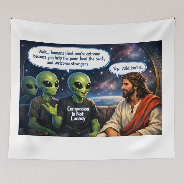 Item preview, Gentle Cosmic Roast — Compassion Is Not Lunacy designed and sold by ChaoticVibe22.