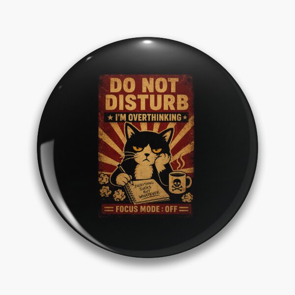 Item preview, Do Not Disturb Overthinking Cat Funny Vintage Retro Humor designed and sold by Modaozushi216.