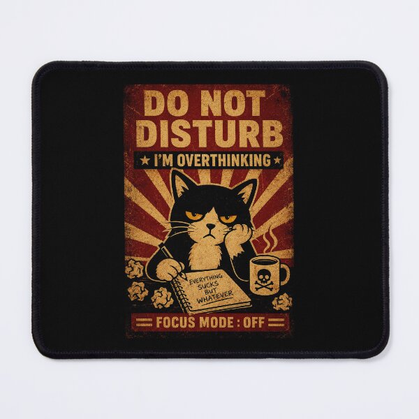 Item preview, Do Not Disturb Overthinking Cat Funny Vintage Retro Humor designed and sold by Modaozushi216.