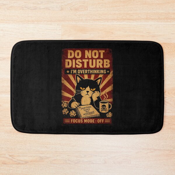 Item preview, Do Not Disturb Overthinking Cat Funny Vintage Retro Humor designed and sold by Modaozushi216.