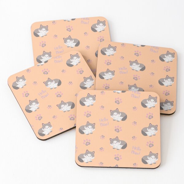 Item preview, Cute Kawaii Cat Pastel Seamless Pattern Design designed and sold by NadDot.