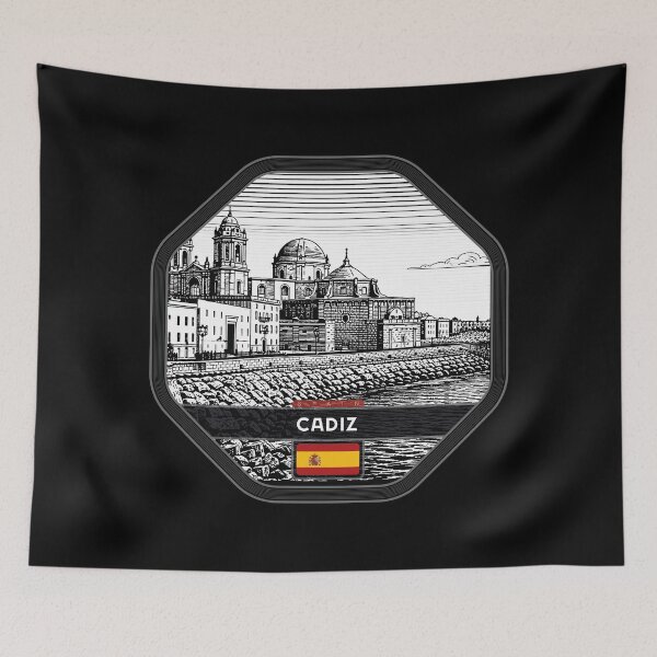 Item preview, Cadiz Spain Linocut Style  designed and sold by Thistle-TShop.