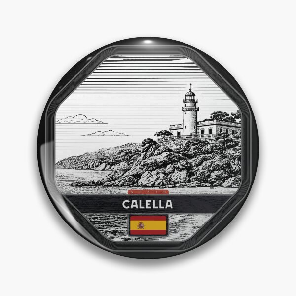 Aperçu de l'œuvre Style de linogravure Calella Spain créée et vendue par Thistle-TShop.