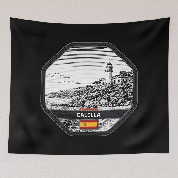 Item preview, Calella Spain Linocut Style  designed and sold by Thistle-TShop.