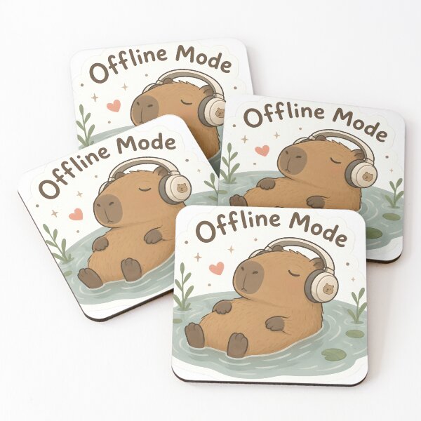 Item preview, Cute Capybara Offline Mode Sticker | Chill Vibes designed and sold by veralchhaya.