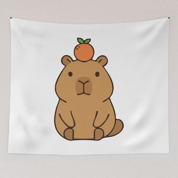 Item preview, Cute Capybara with Orange  designed and sold by KrisGraphic45.
