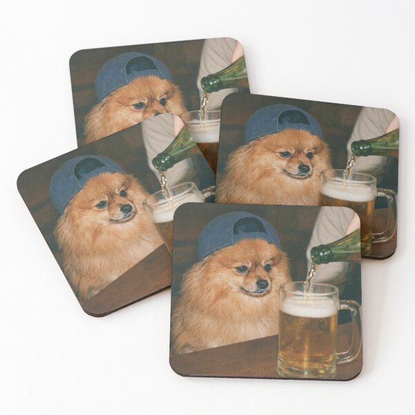 Item preview, Funny Pomeranian Drinking Beer designed and sold by ascribbler19.