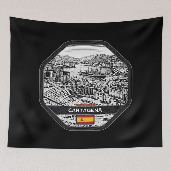 Item preview, Cartagena Spain Linocut Style  designed and sold by Thistle-TShop.