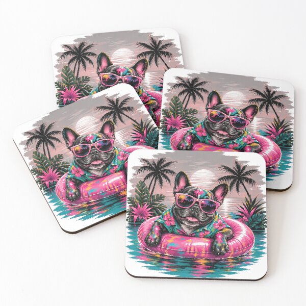 Item preview, Cute French Bulldog Beach Float Tropical Art designed and sold by LakeishiaDeA.