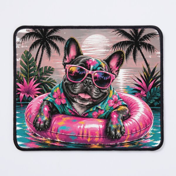 Item preview, Cute French Bulldog Beach Float Tropical Art designed and sold by LakeishiaDeA.