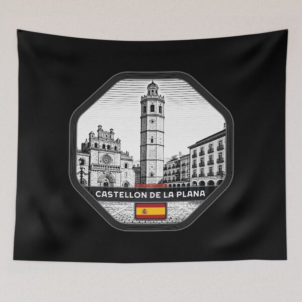 Item preview, Castellon de La Plana Spain Linocut Style  designed and sold by Thistle-TShop.